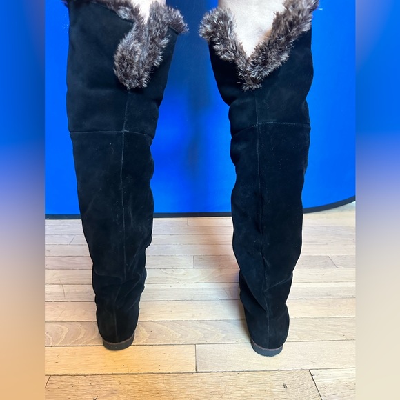 Sam Edelman suede boots over the knee size 8 1/2 low heel - Picture 6 of 7